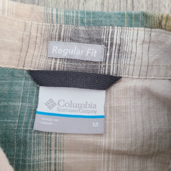 Columbia young mens collared button down surfer style short sleeve shirt size M - Picture 7 of 9